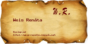 Weis Renáta névjegykártya
